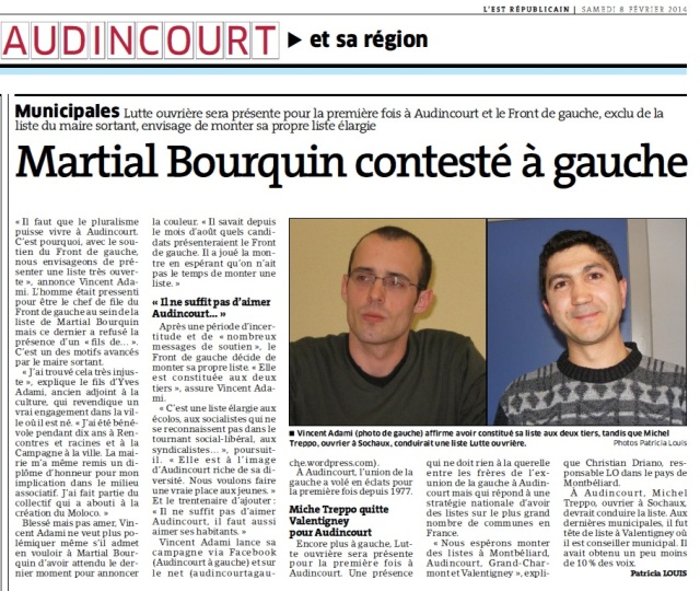 Article de l'Est Répulicain du 08/02/2014